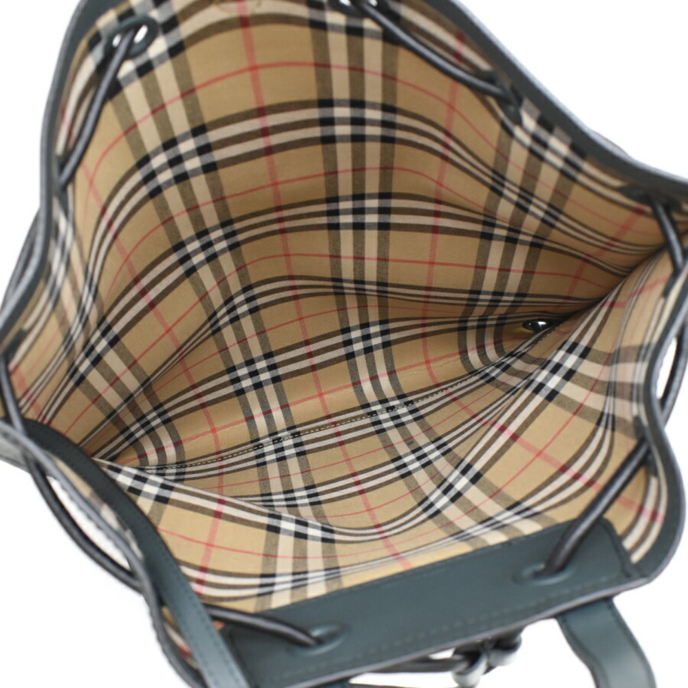 Burberry Graffiti Bonded Leather Drawcord Backpack Green - Picture 8 of 9